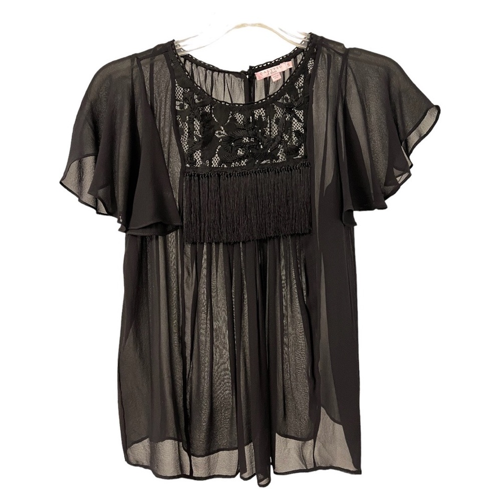 Calypso St Barth Cellini Silk Flutter Top With Fr… - image 1